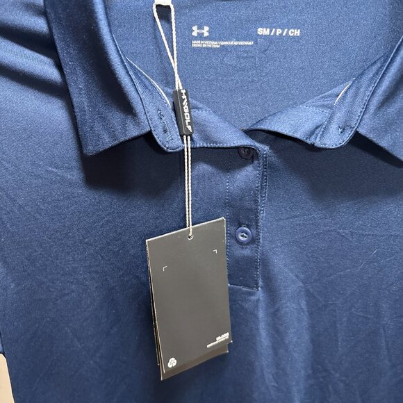 NWT Under Armour Navy Blue Performance Golf Polo – Men’s Small - Picture 4 of 7